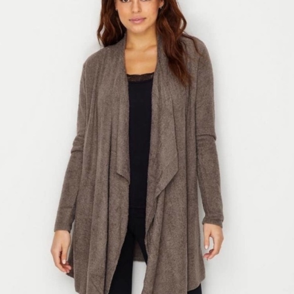 Barefoot Dreams Cocoa Draped Cardigan - Picture 10 of 11